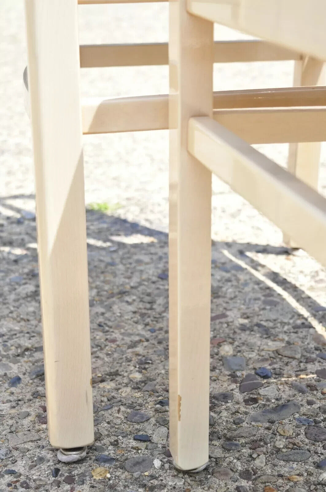 Vintage Postmodern Cream Lacquered Cross Slat Back Dining Side Chairs - Set of 6