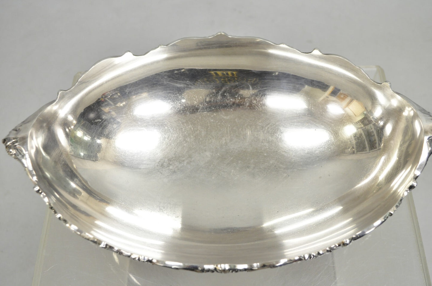 Vintage Victorian Silver Plated Oval Pedestal Centerpiece Fruit Bowl By Lunt