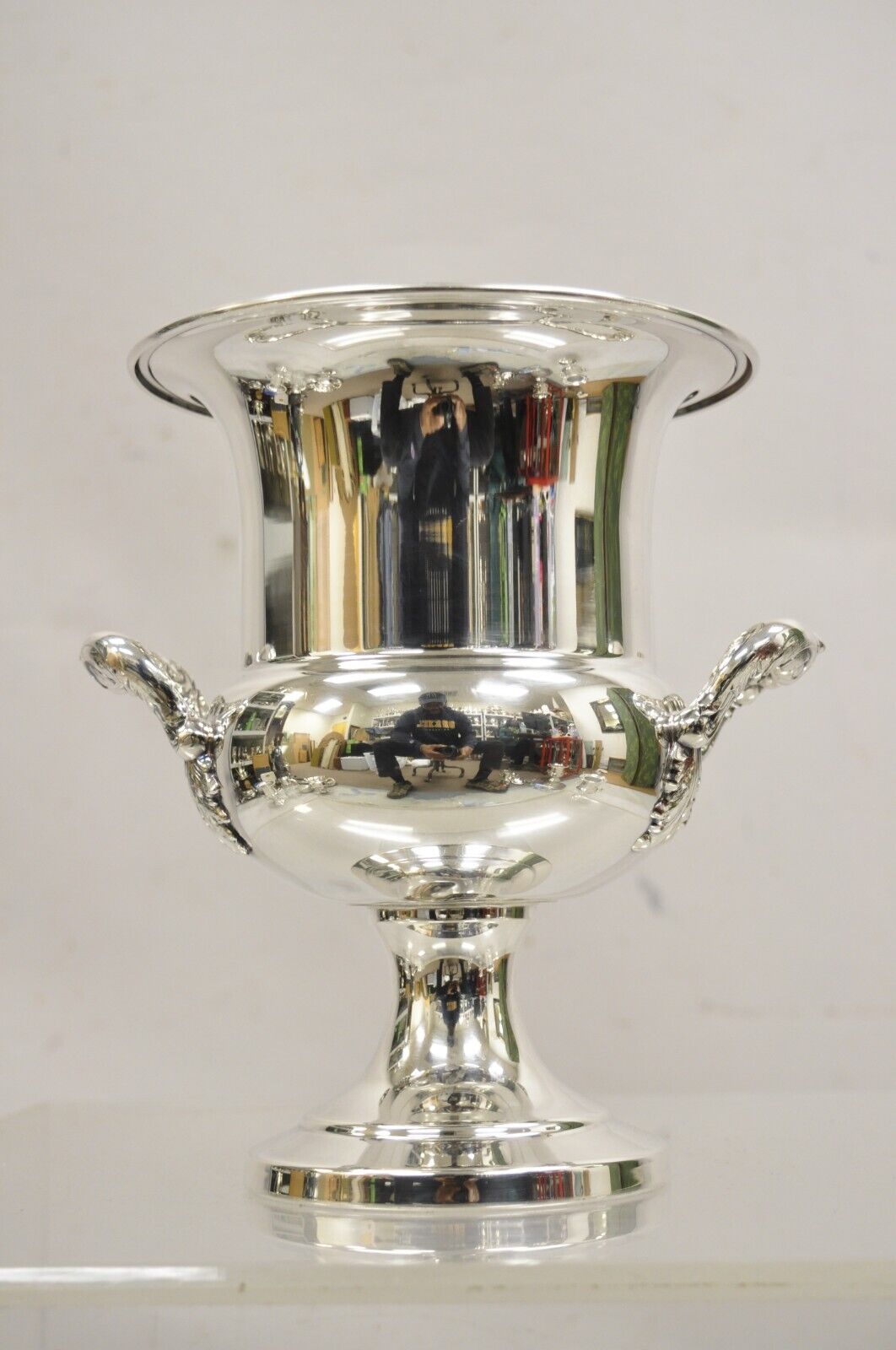 Sheffield USA Silver Plated Ornate Twin Handle Champagne Chiller Ice Bucket