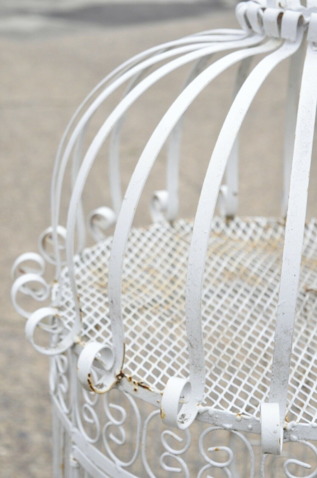 Vintage Wrought Iron Victorian Style Scrolling Wire Metal 58" Garden Birdcage