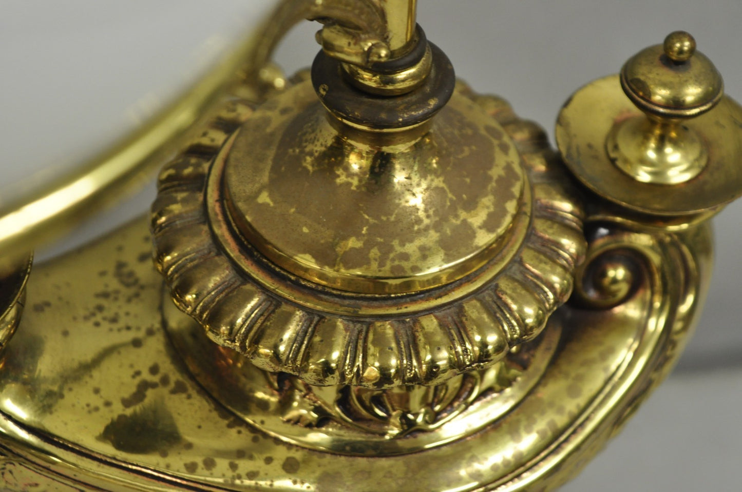 Antique Wild & Wessel Italian Classical Style Brass Figural Lantern Desk Lamp