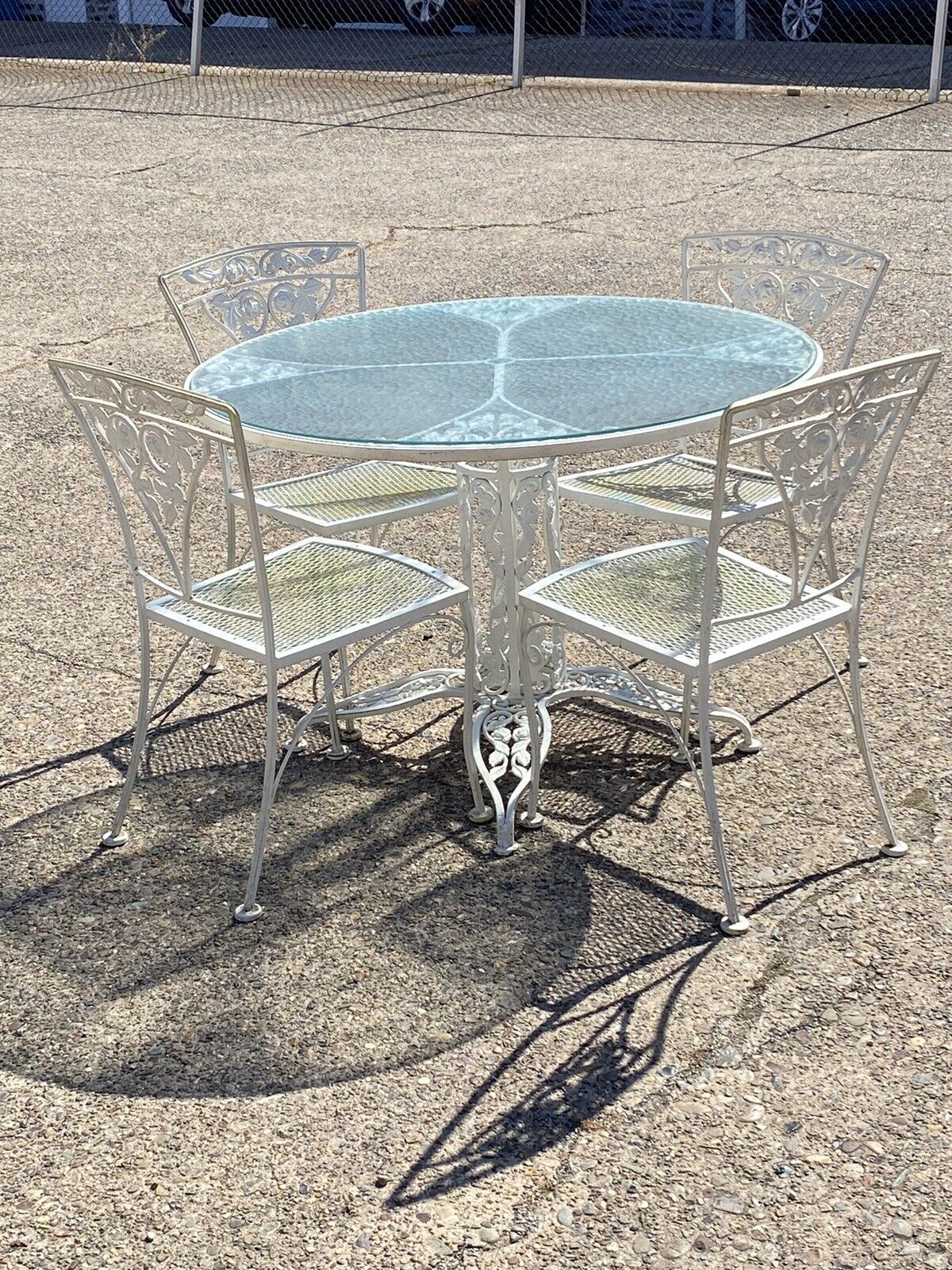 Russell Woodard Orleans Pattern Wrought Iron Patio Garden Dining Set - 5 Pc Set