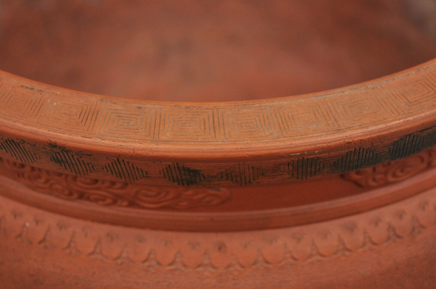 Vintage Japanese Tokoname Ware Dragon Jardiniere Terracotta Cachepot Vase