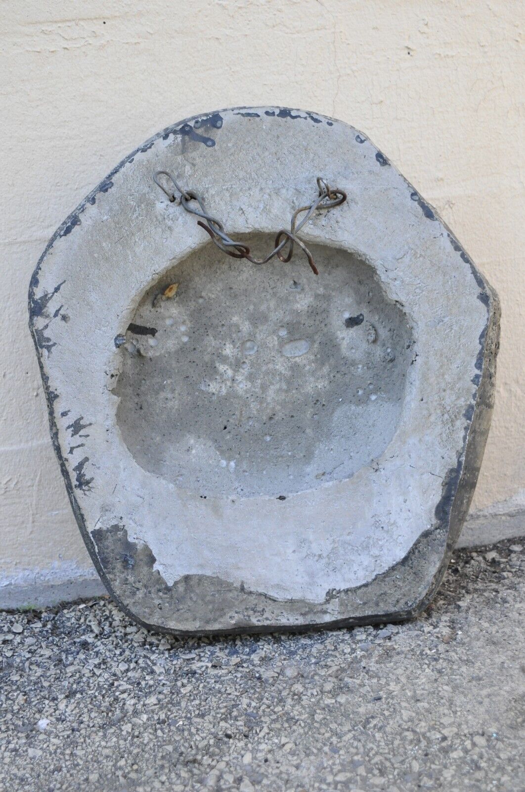 Cast Concrete Cement Figural Wall Hanging Bacchus Face Garden Sculpture Plaque