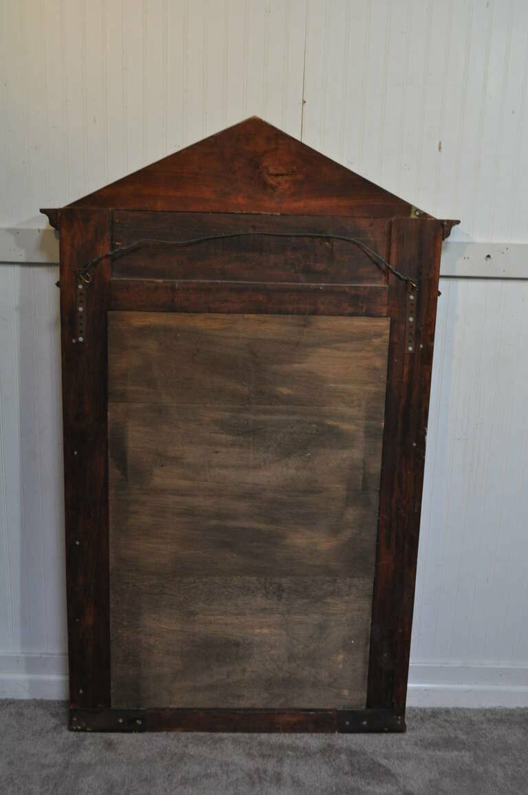 Antique French Empire Style Bronze Ormolu Burl Wood Large Trumeau Pier Mirror