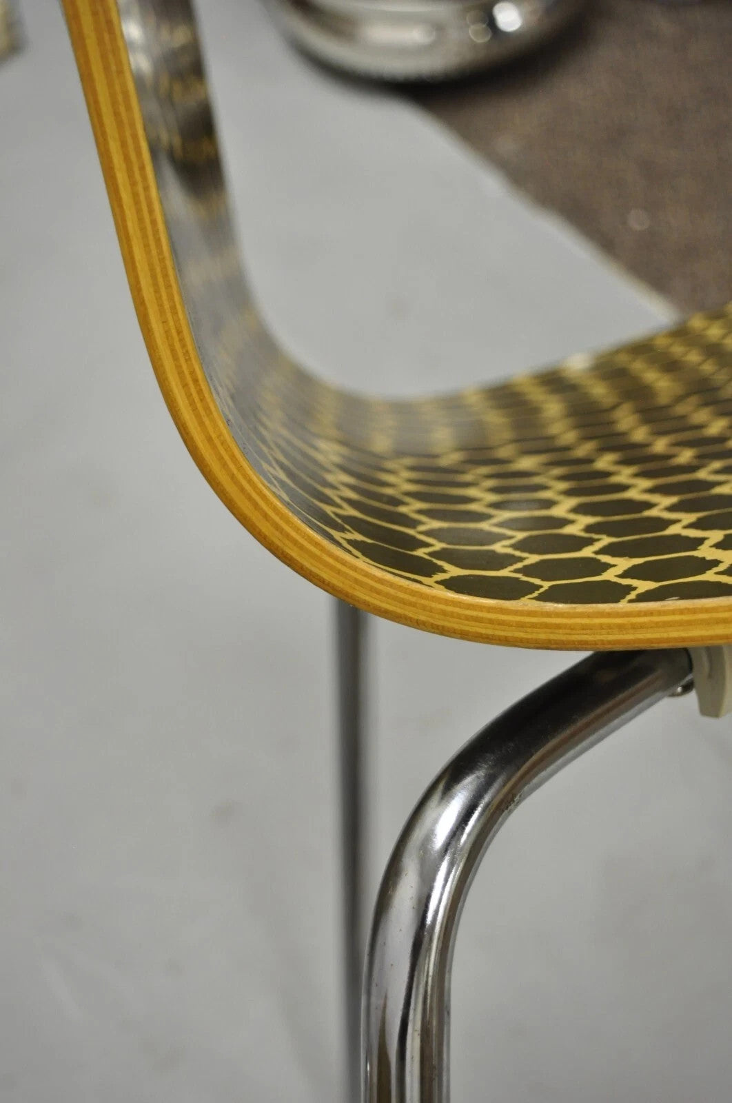 Modern Honeycomb Print Arne Jacobsen Series 7 Style Side Chairs - Set of 3