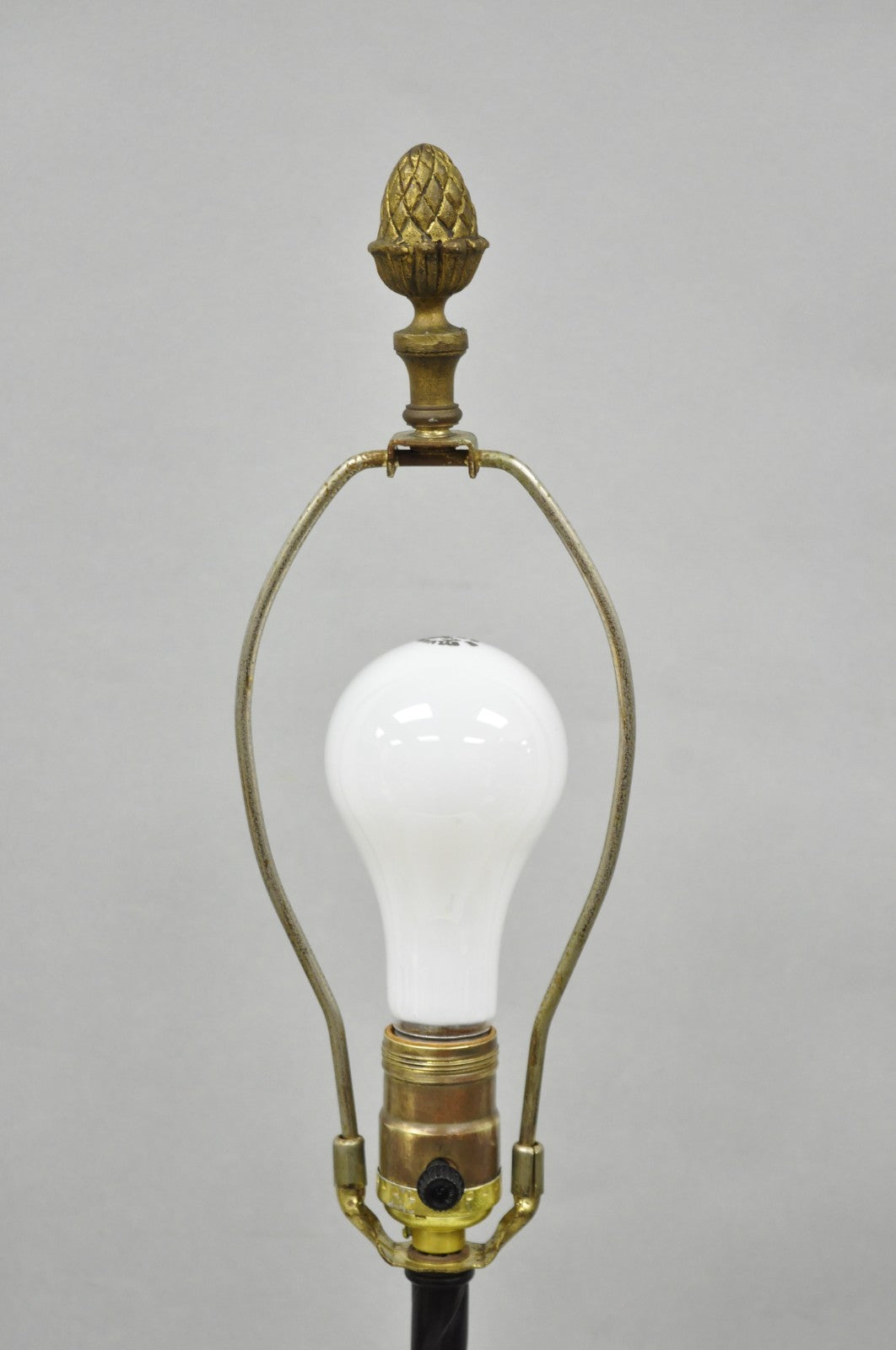 Antique French Neoclassical Bronze Lion Ormolu Diamond Cut Glass Urn Table Lamp