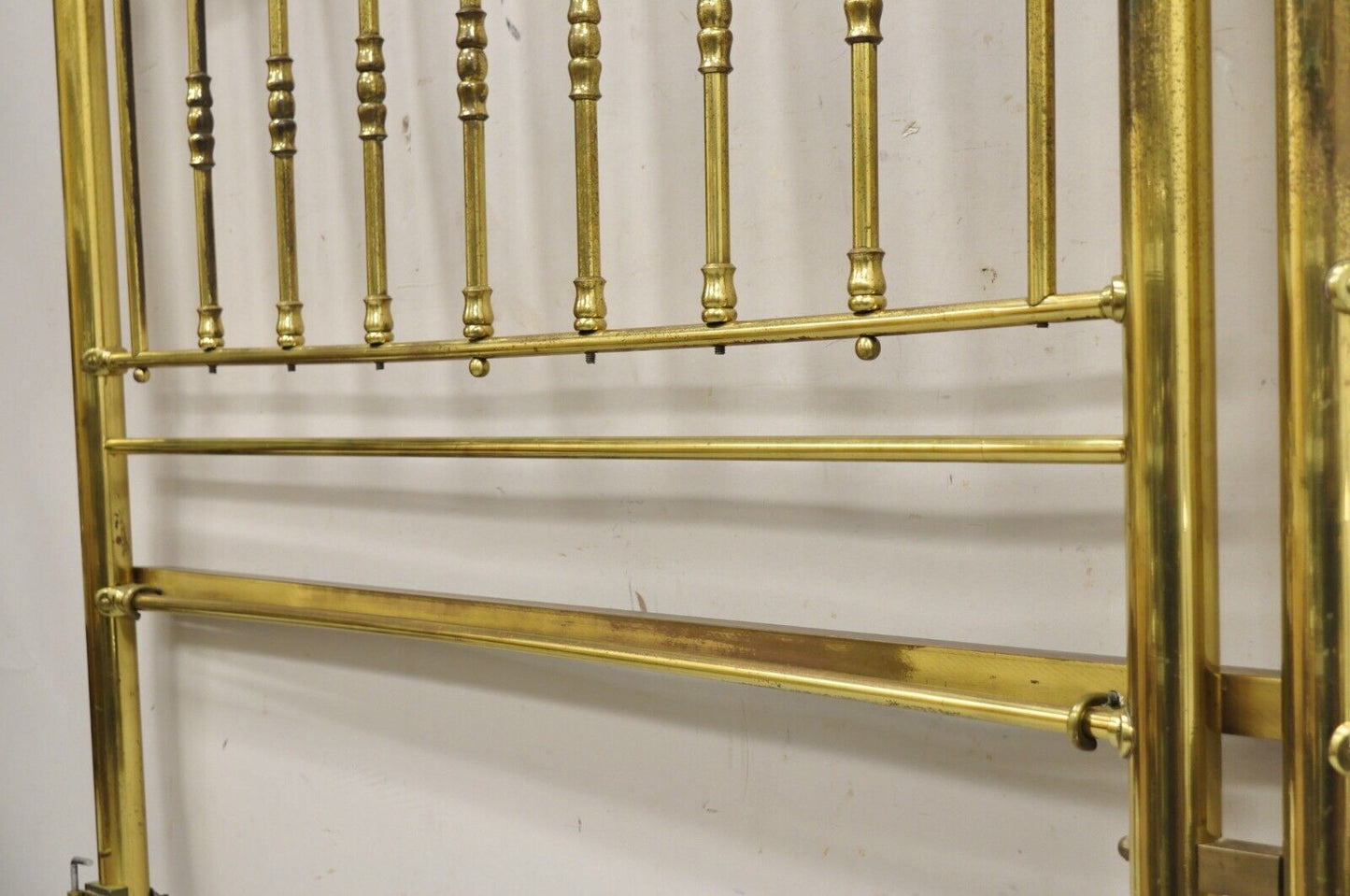 Vintage Victorian Style Brass Scrolling "Shaking Hands" King Size Bed Headboard