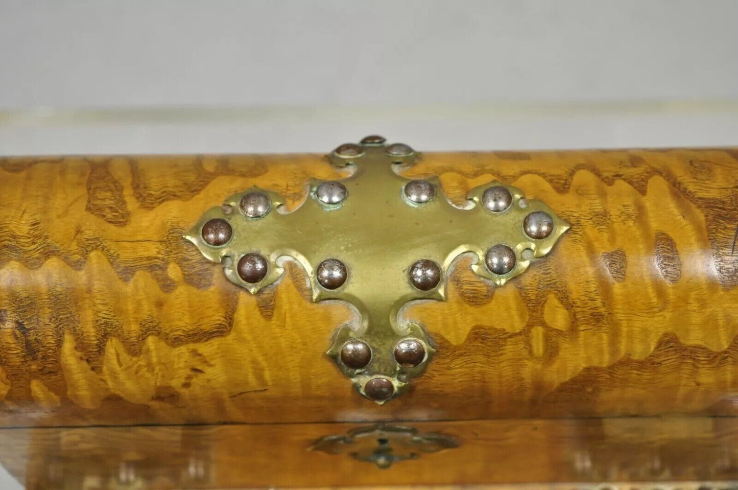 19th Century English Burl Wood & Rosewood Parkins & Gotto Inkwell Desk Letterbox