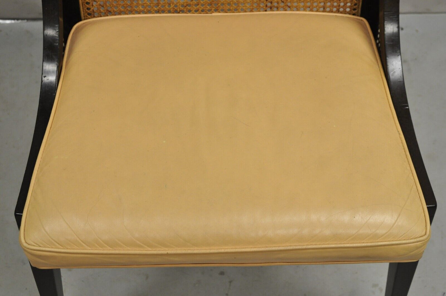 Vintage Harvey Probber Mid Century Modern Ebonized Cane Hiprest Side Chair
