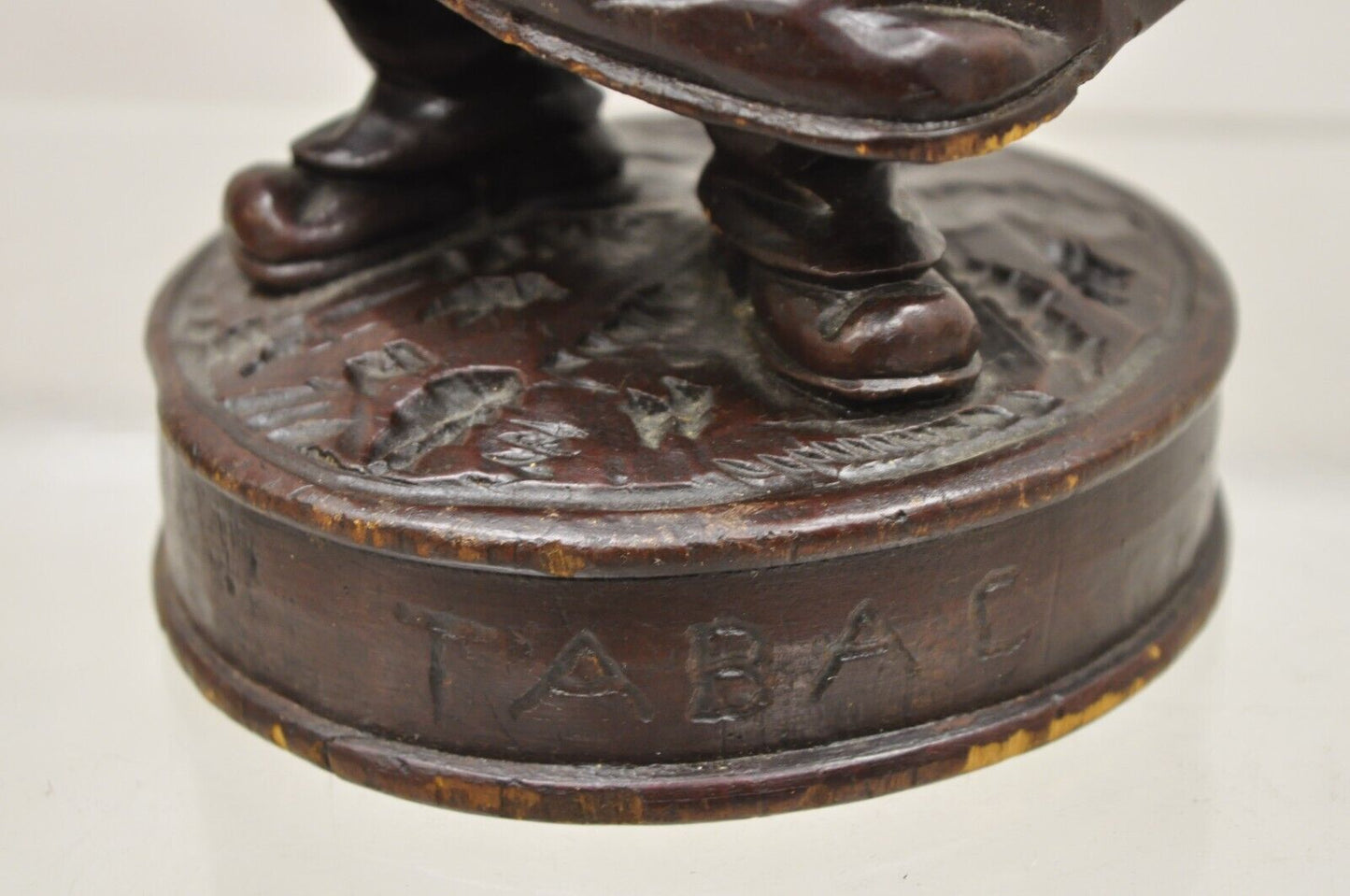 19th C. Black Forest Figural Wood Carved Night Watchman Lidded Tobacco Jar Box