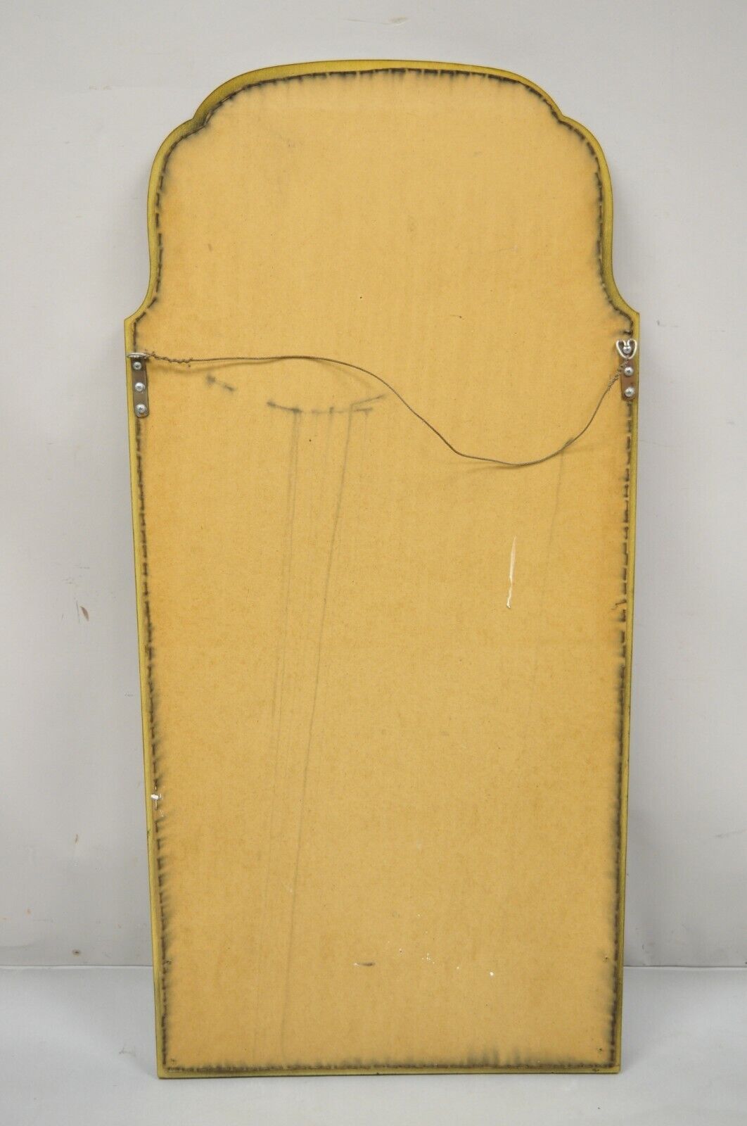 Vintage Chinoiserie Drexel Et Cetera Style Black Gold Arch Wall Mirror