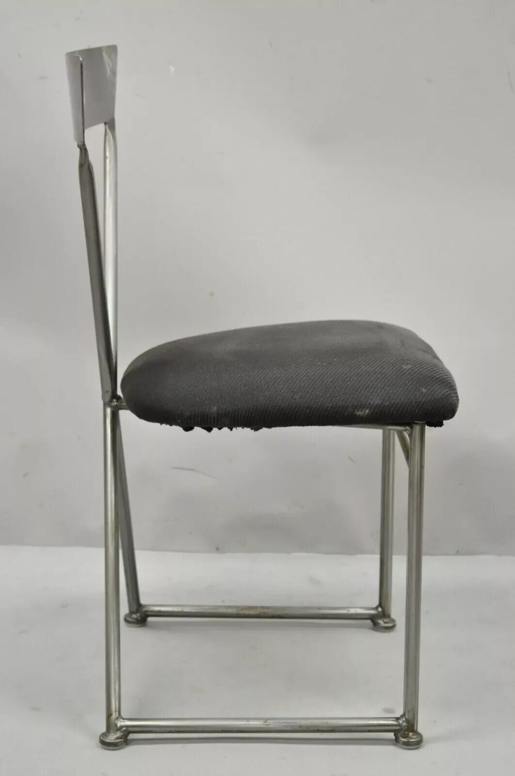 Shaver Howard Italian Modernist Brushed Steel Metal Dining Chairs - Set of 4