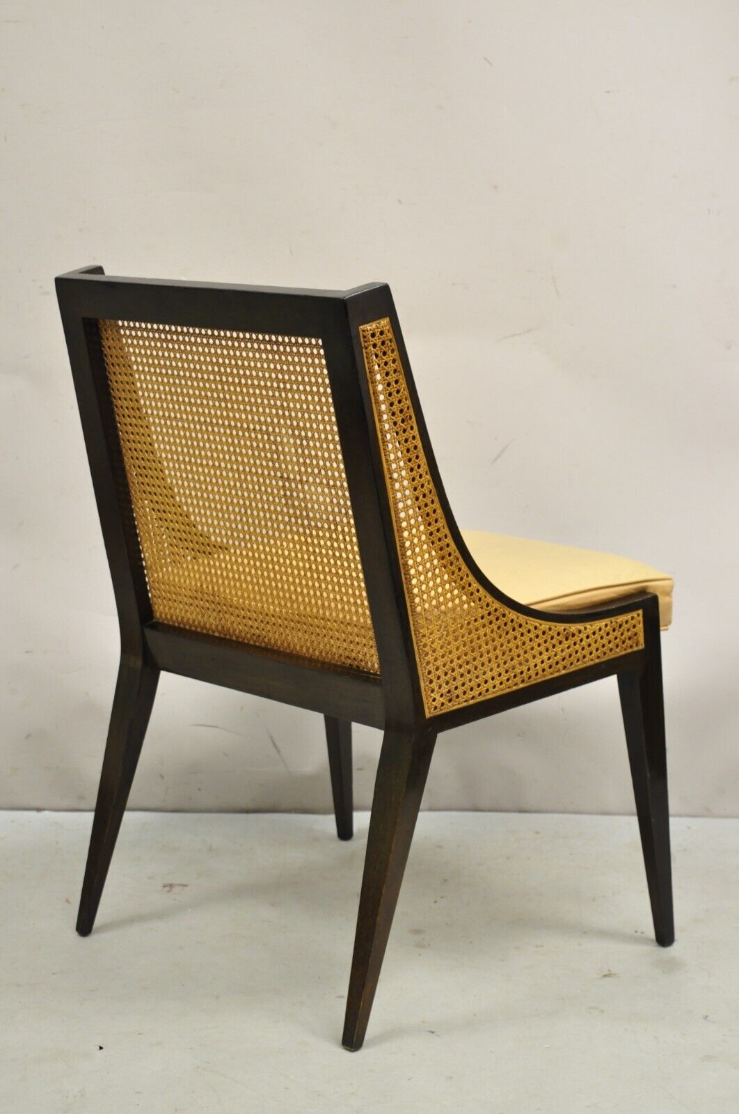 Vintage Harvey Probber Mid Century Modern Ebonized Cane Hiprest Side Chair