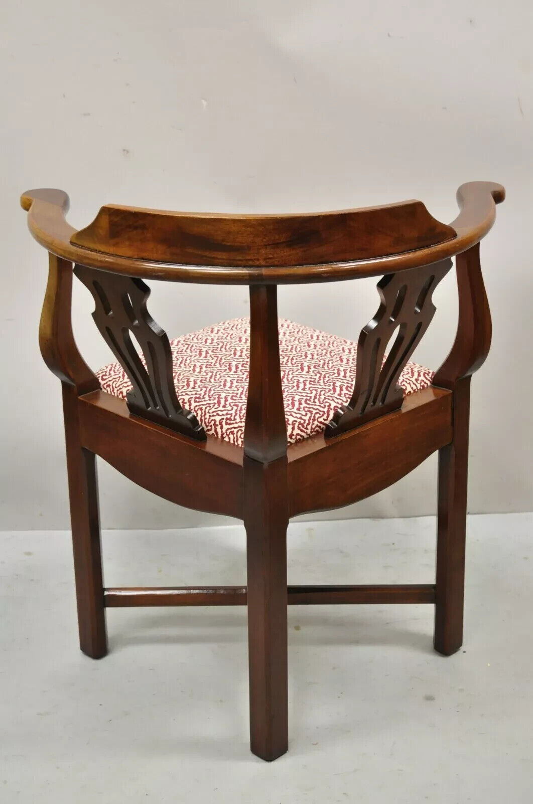 Vintage Mahogany Georgian Chippendale Style Corner Chair by Statesville Ross