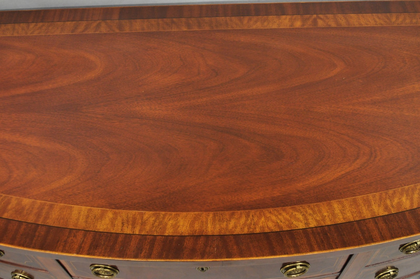 Baker Historic Charleston Mahogany Inlaid Demilune Hepplewhite Sideboard Buffet