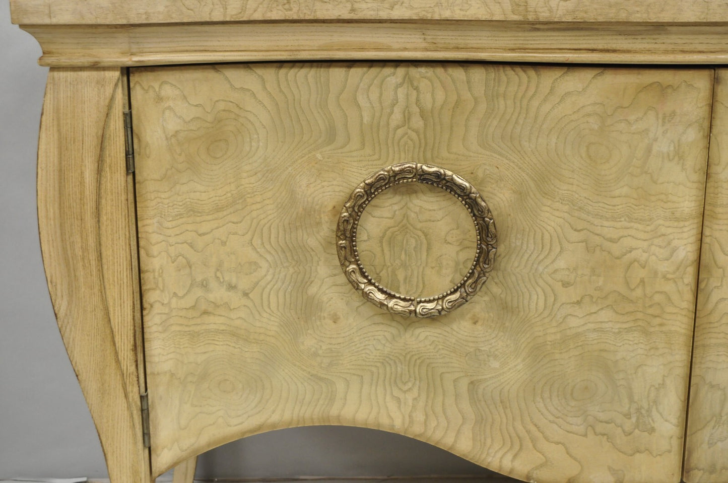 Insignia Drexel Heritage Italian Provincial Burl 2 Door Bombe Cabinet Commode