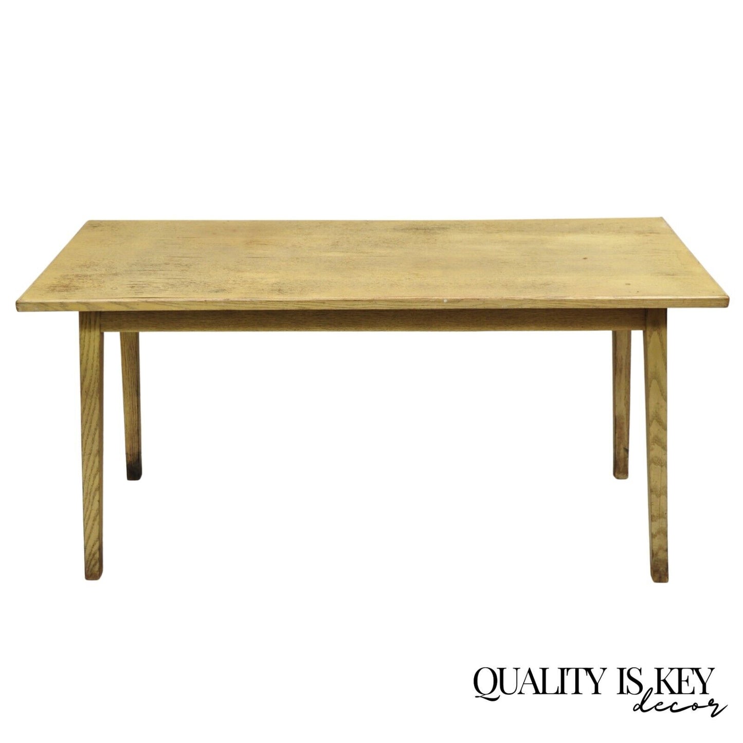 Vintage Mid Century Modern Bleached Mahogany Long Narrow Dining Potting Table
