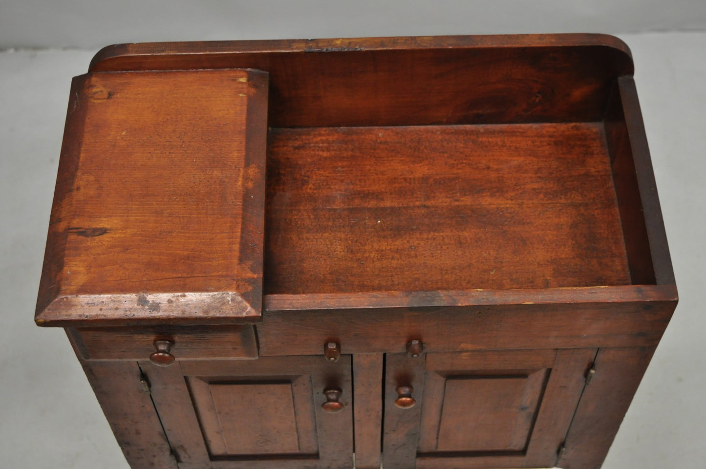 Antique Salesman Sample Primitive Miniature Pine Wood Small Dry Sink Washstand