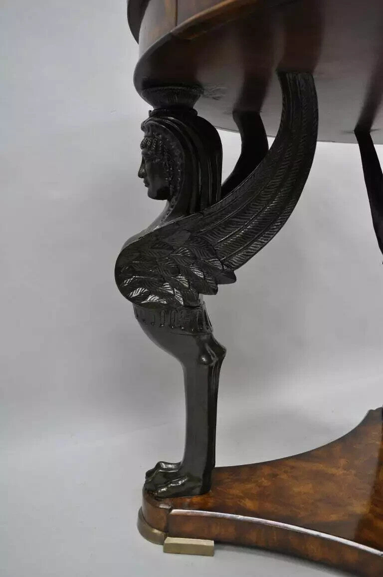 Theodore Alexander Replica Sphinx Monopodiae Round Egyptian Revival Center Table