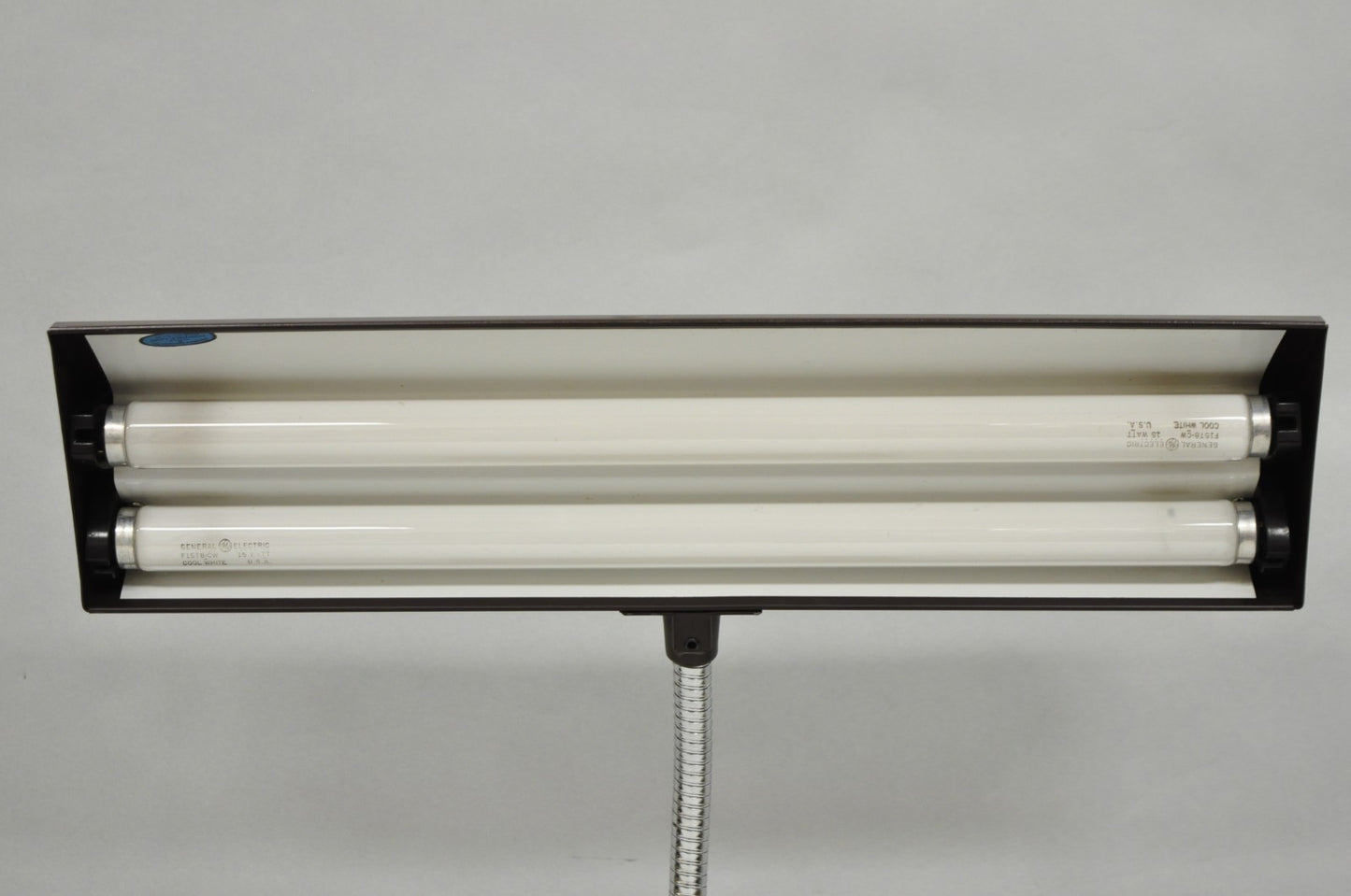 Vintage Mid Century Modern Gooseneck Walnut Base Brown Mad Men Desk Lamp