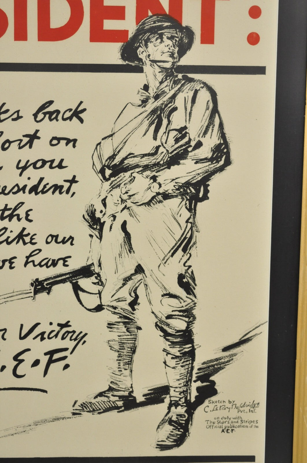 1918 World War 1 The A.E.F To The President 4th Liberty Loan Framed Poster