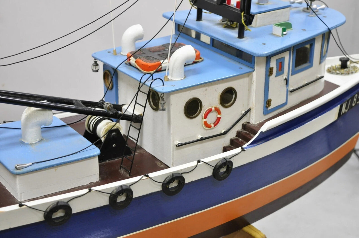 Vintage Arts & Crafts Large 48" Fishing Shrimp Boat Ship Model A - Rab NJ 8592