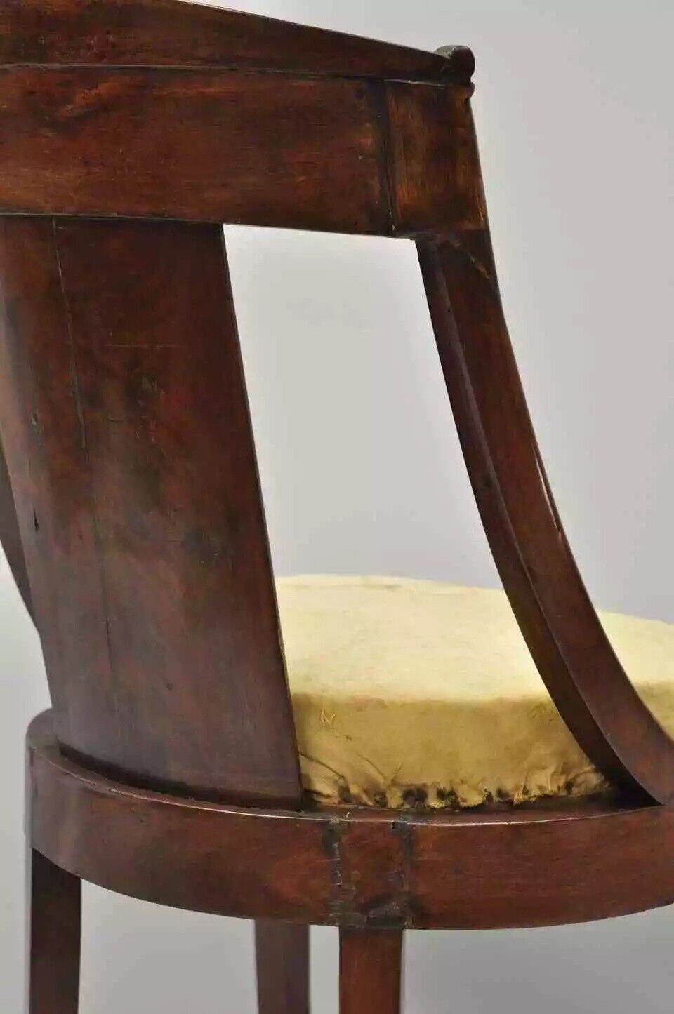 Antique 19th C. French Empire Regency Mahogany Side Chair with Bronze Ormolu