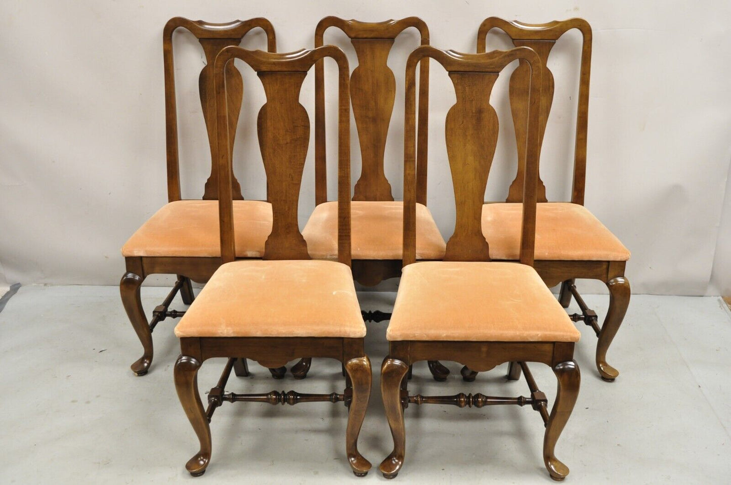 Ethan Allen Classic Manor Maple Stretcher Base Dining Chairs 15-6001 - Set of 6