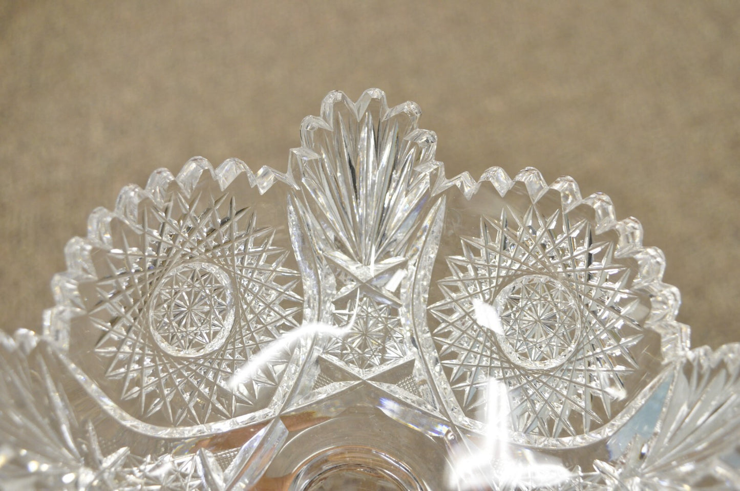 Antique Brilliant Cut Crystal Glass Candy Compote Pedestal Nut Dish - a Pair