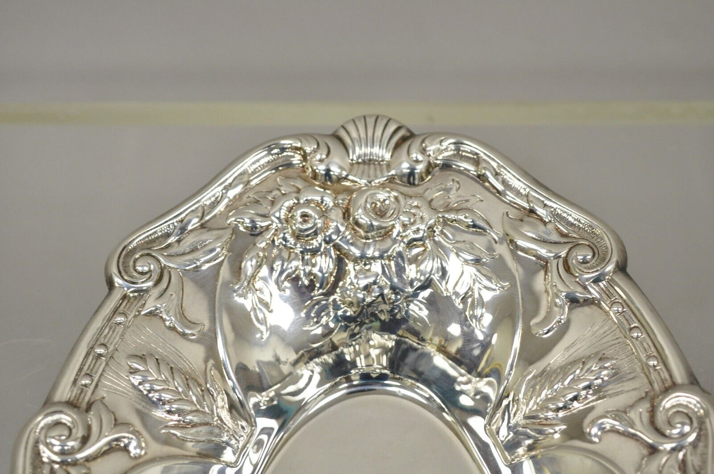 Vintage Floral Embossed Victorian Silver Plate 12" Oval Dish by PS & Co