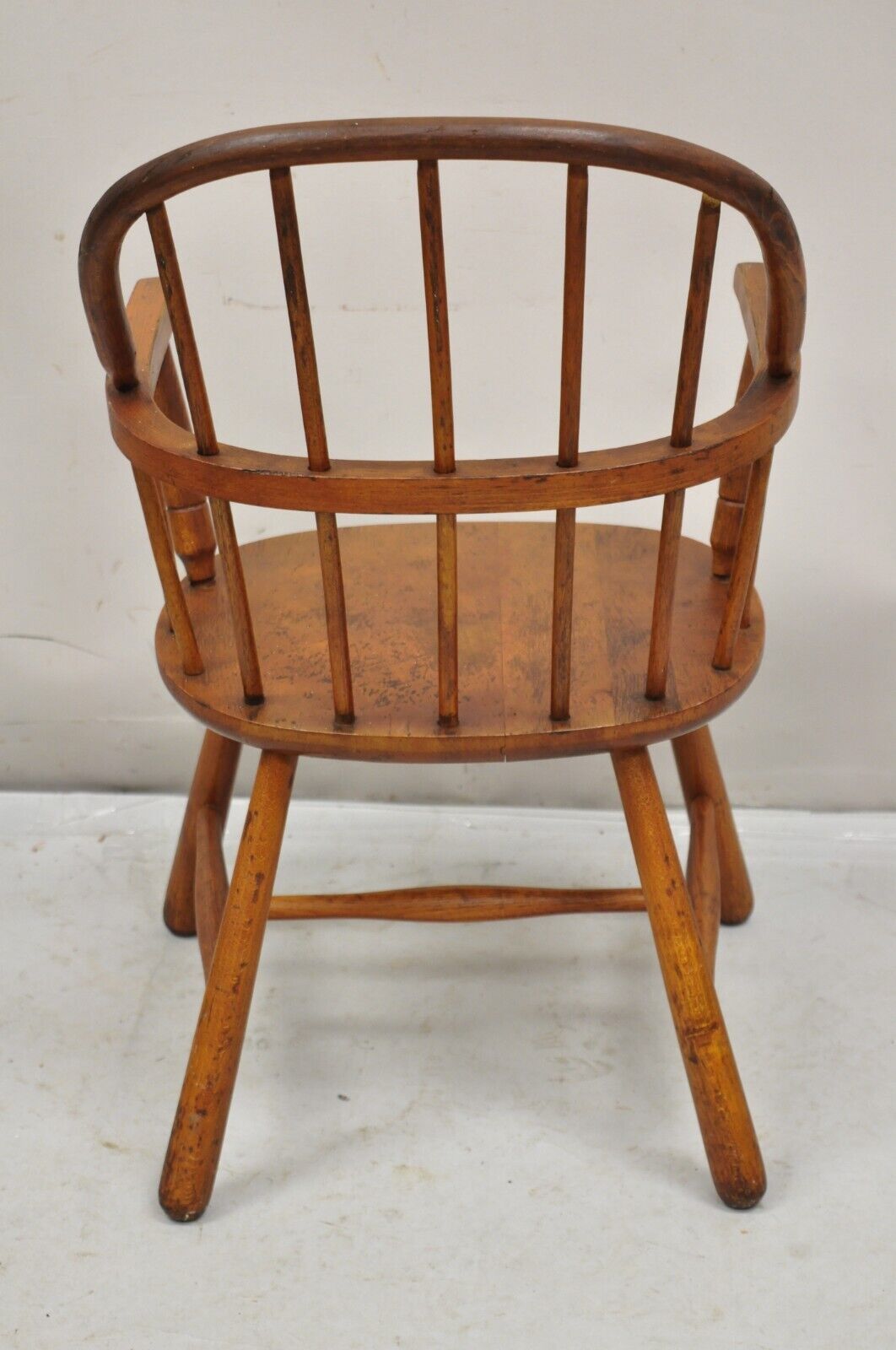 Antique Colonial Style Bentwood Maple Small Child's Windsor Arm Chair
