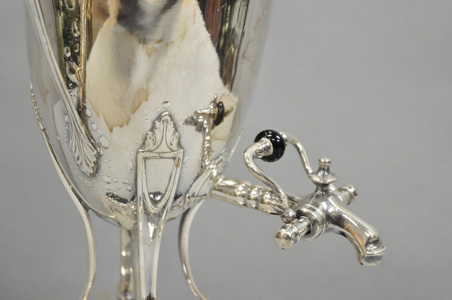 Vintage English Georgian Silver Plated Urn Trophy Cup Samovar Table Lamp