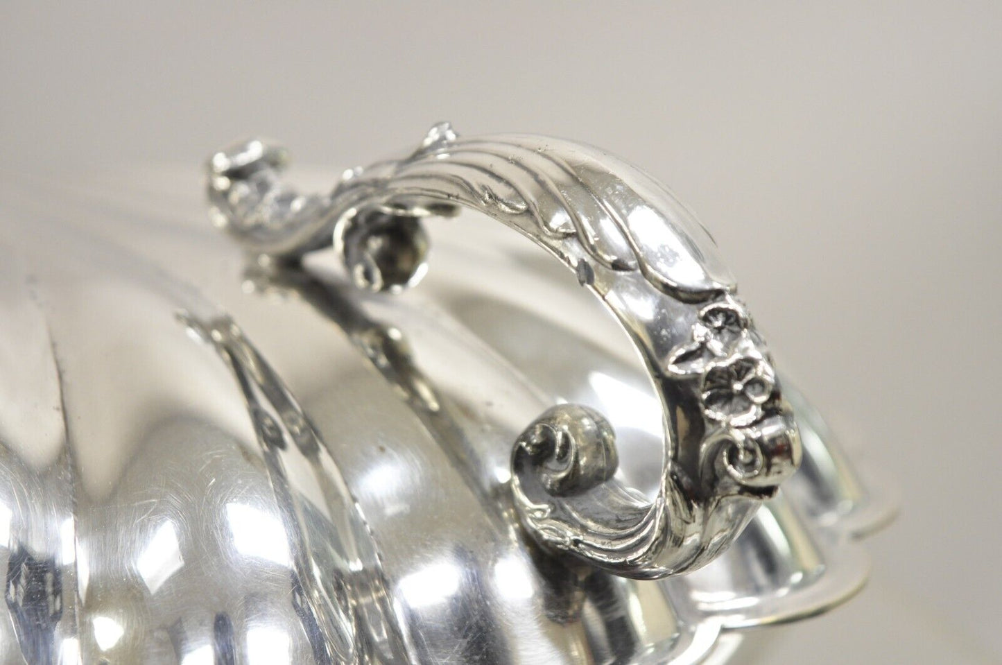 Vintage Regency Style Silver Plated Clam Shell Hinged Warmer Serving Platter