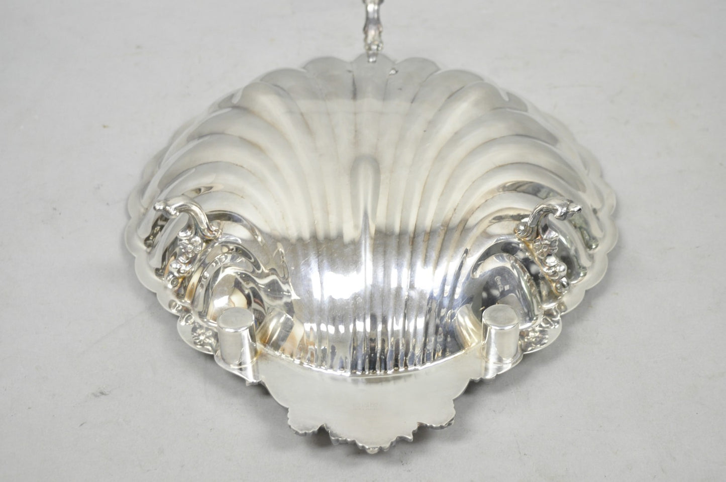 Vintage Sheffield Silver Co. Clam Shell Silver Plated Footed Serving Dish