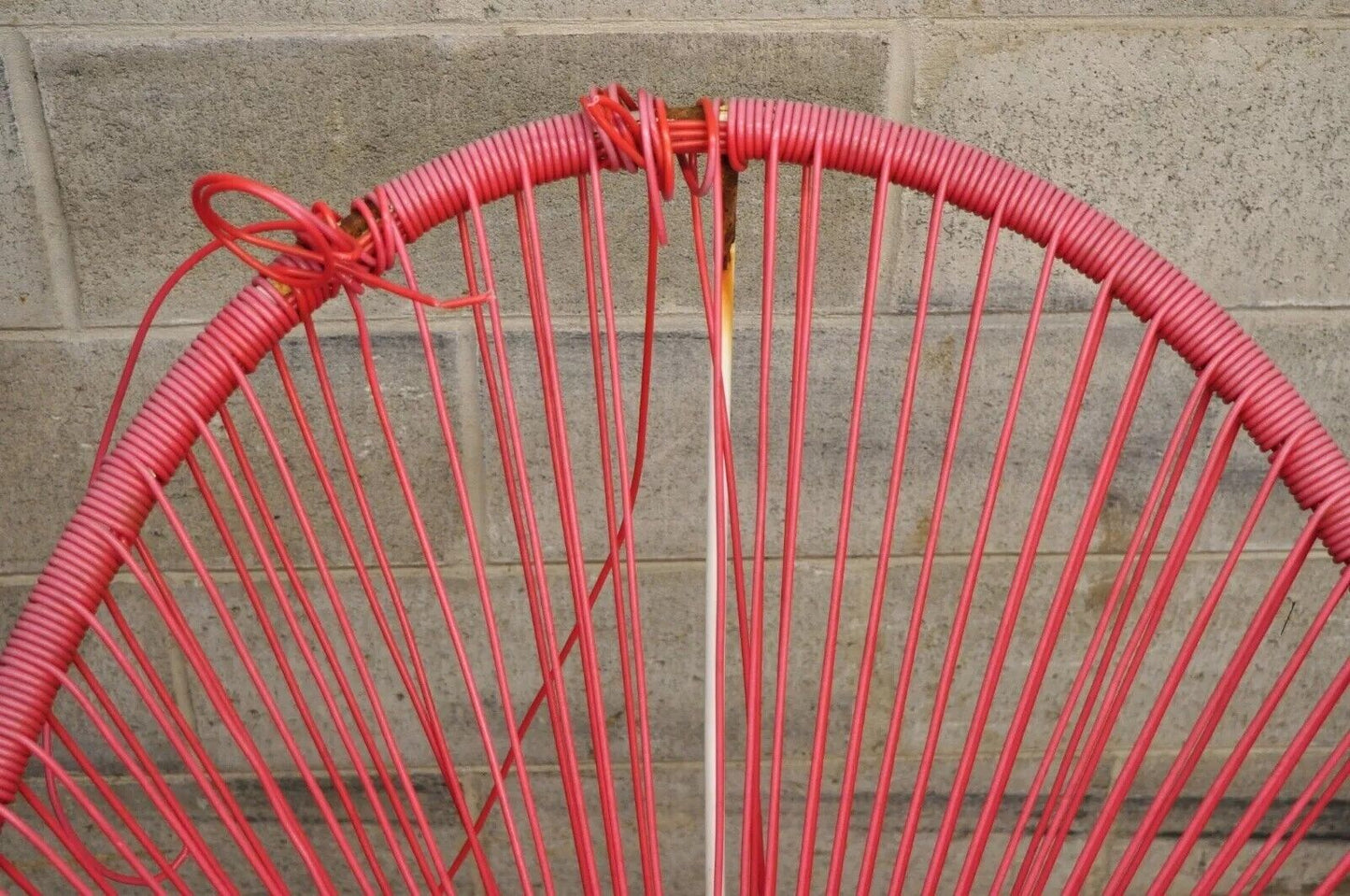 Vintage Mid Century Modern Vinyl Rope Hoop Wrought Iron Acapulco Chairs - a Pair