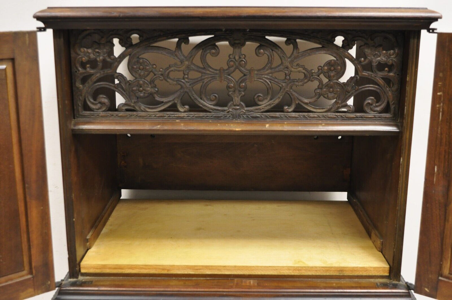Antique William and Mary Style Walnut Small Radio Cabinet by Radio Art Cabinets