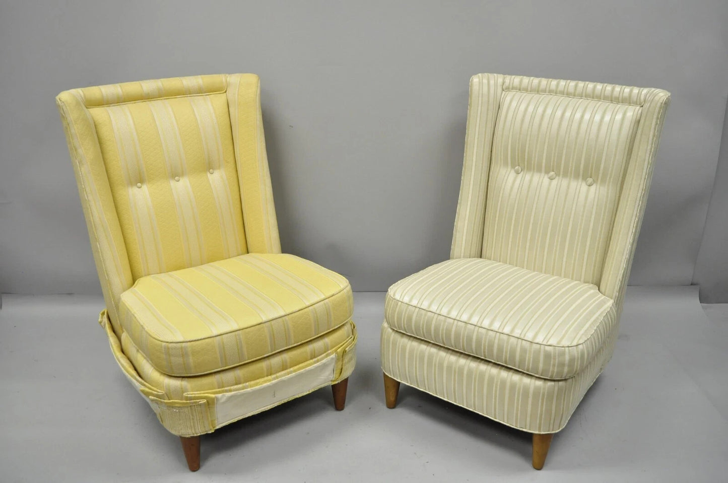 Paul Laszlo Mid Century Modern Upholstered Barrel Wing Back Slipper Lounge Chair