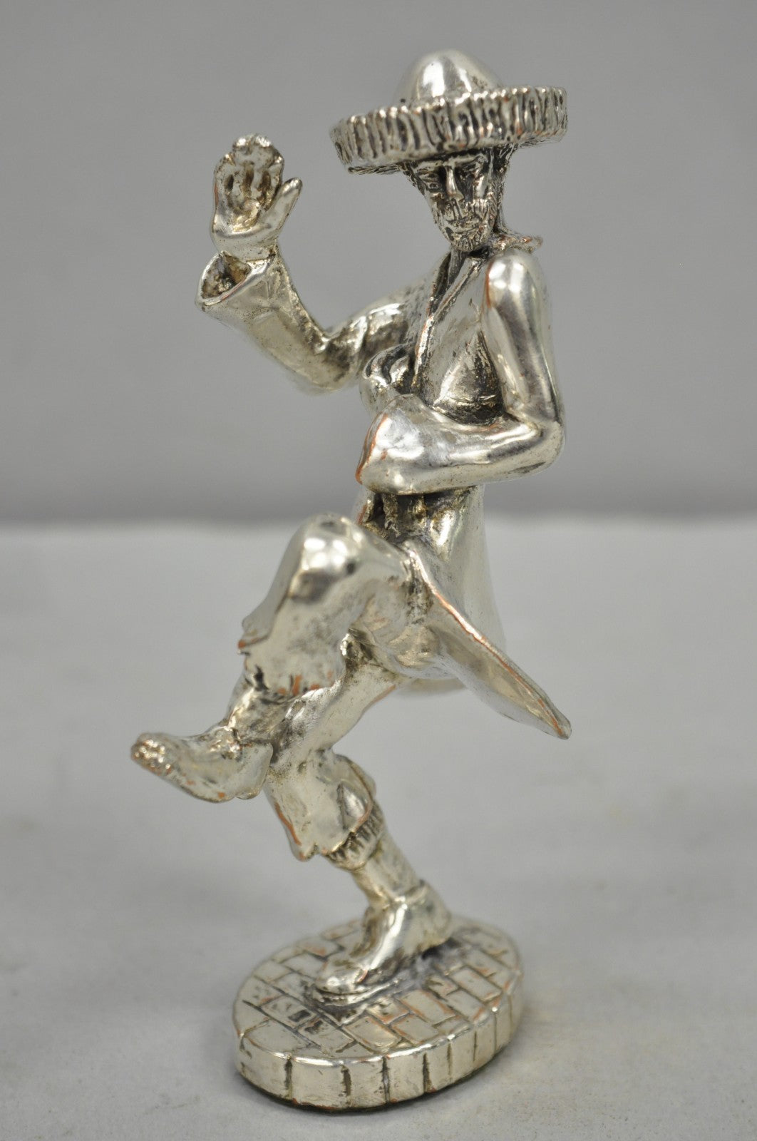 Vintage The Fiddler & Dancing Rabbi 925 Sterling Silver Over Copper Figures