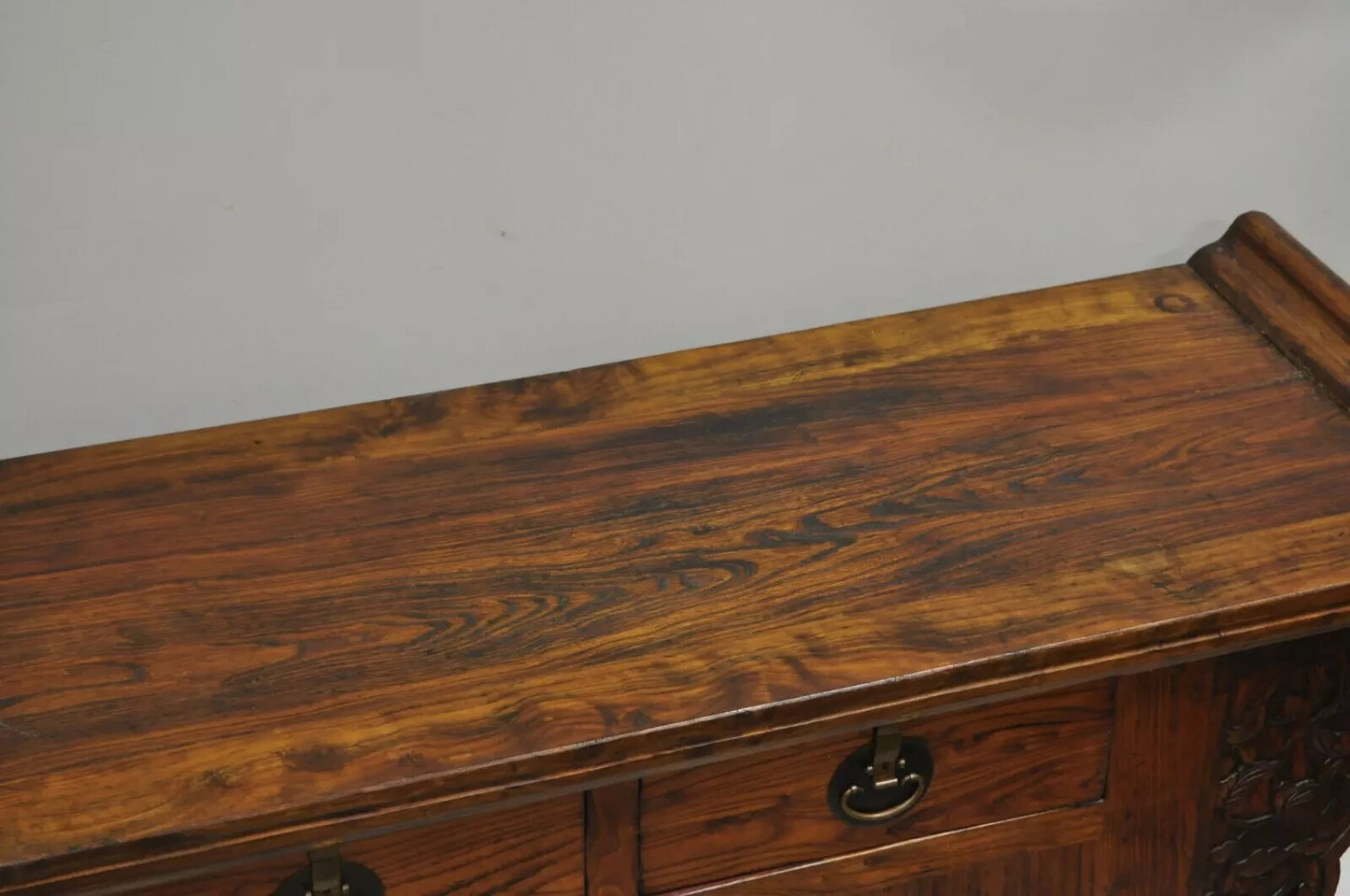 Antique Carved Hardwood Chinese Altar Console Table Sideboard Buffet Credenza