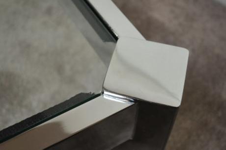 Vintage Mid Century Modern Chrome Etched Glass Square Coffee Table Pace Baughman