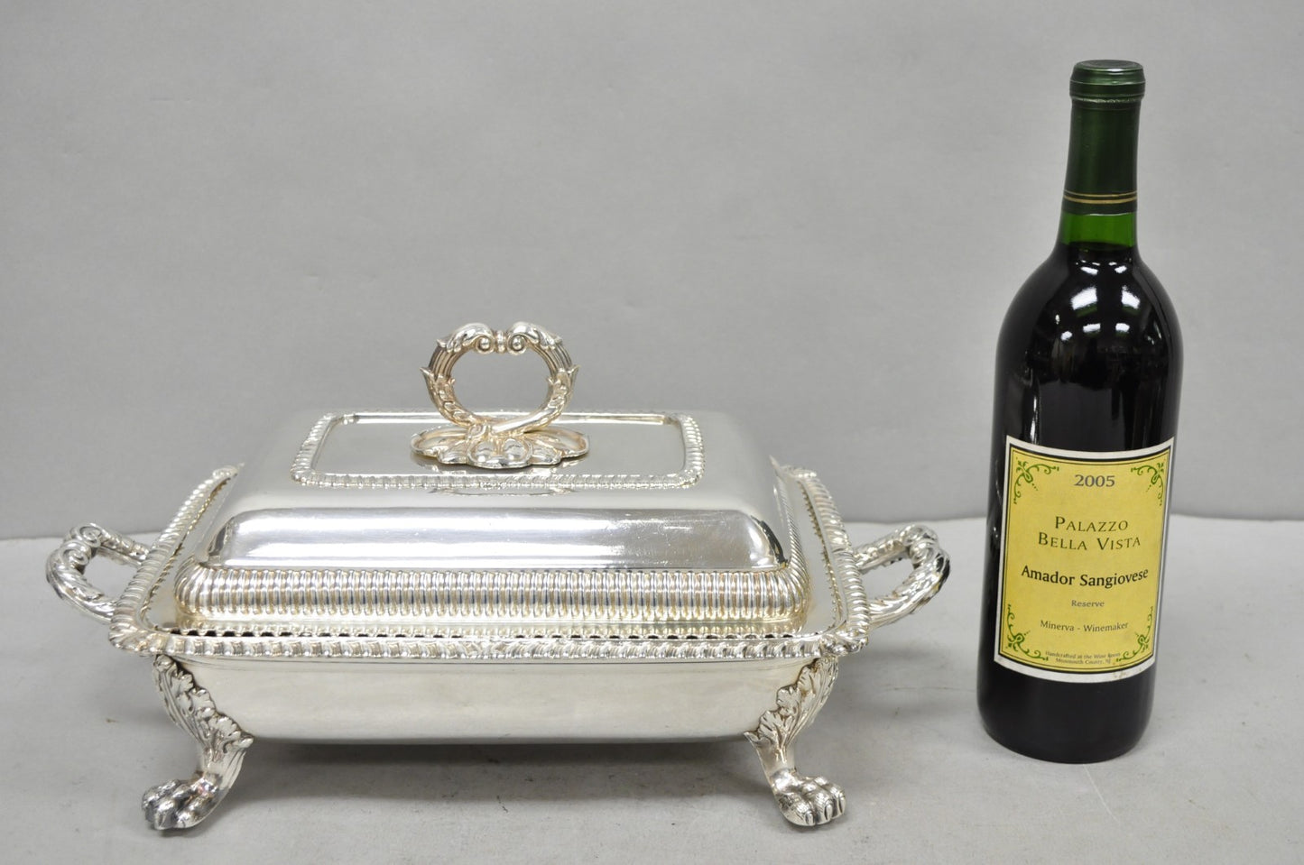 Antique English Regency Georgian Silver Plated Covered Chafing Serving Dish