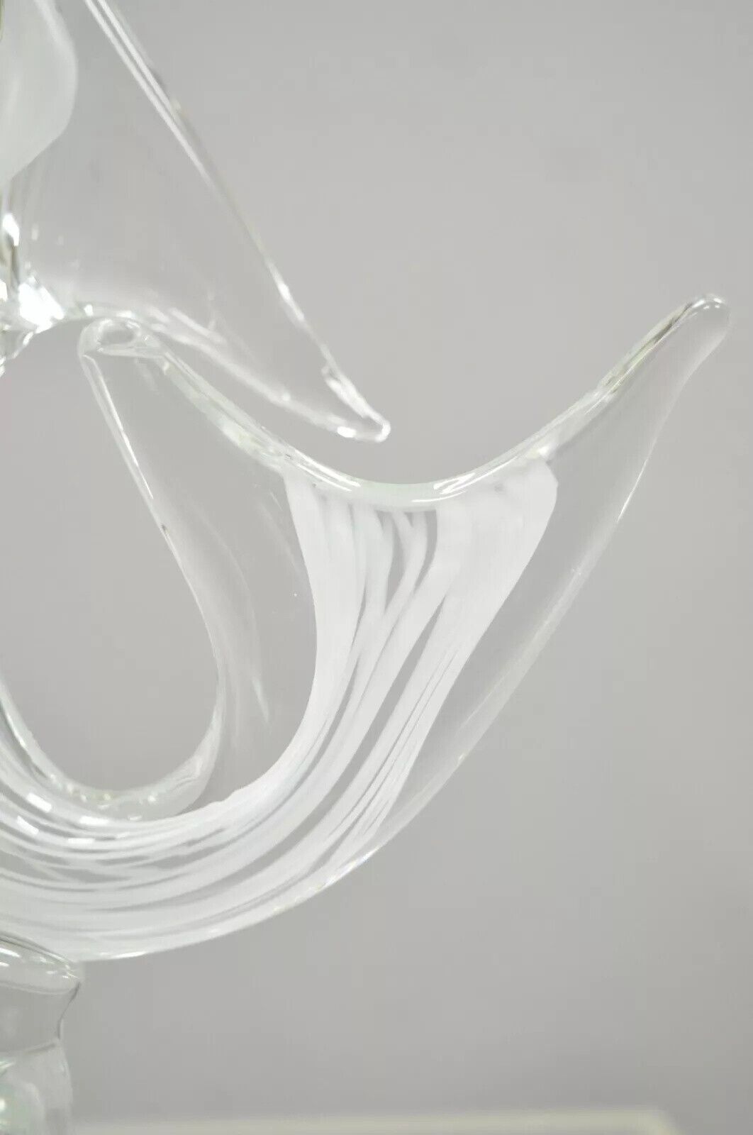 Vintage Vetri Murano Crystal Glass 9" Italian Dolphin Fish Figure Sculpture