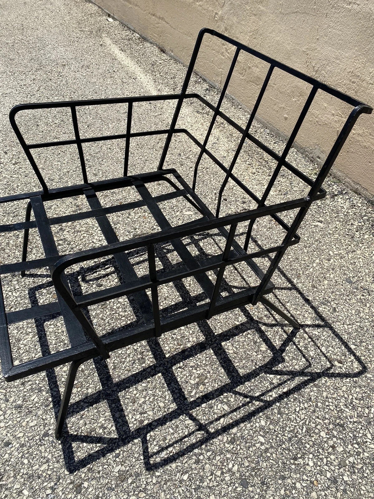 Vintage Mid Century Modern Wrought Iron Arthur Umanoff Style Lounge Chair