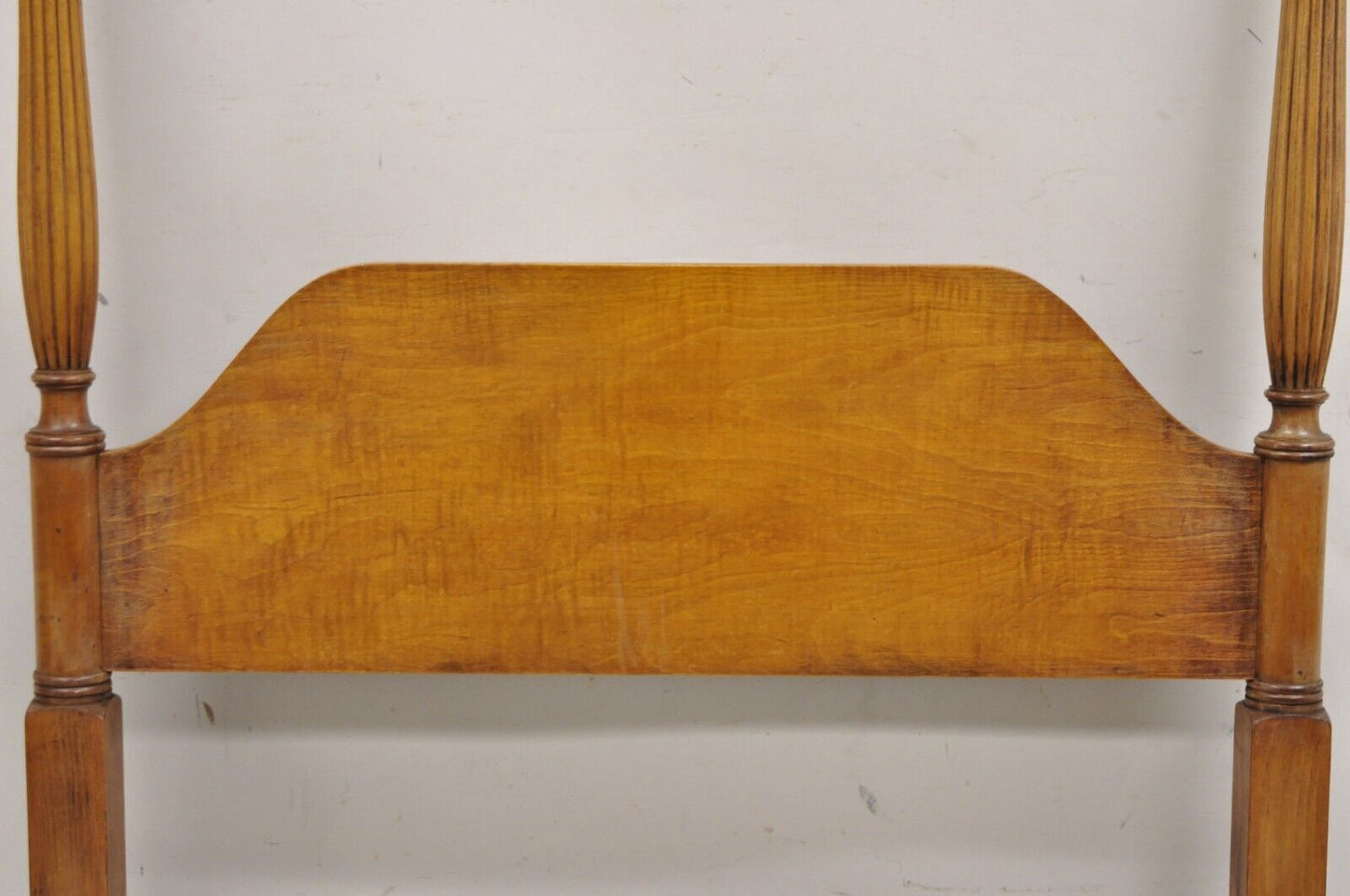 Antique American Federal Maple Wood Canopy Single Twin Poster Bed Frame