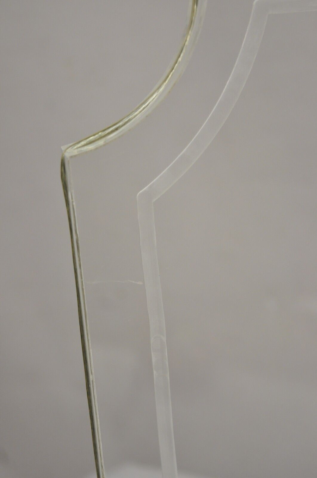 Vintage Mid Century Modern Sculpted Clear Lucite Octagonal Table Lamp