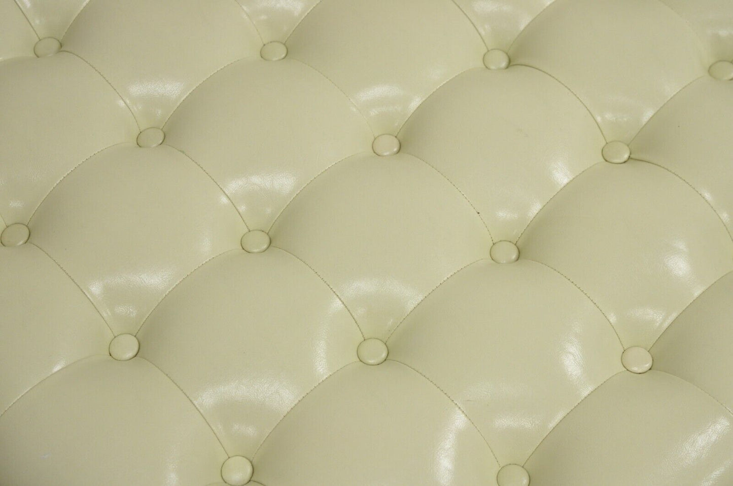 Modern Pearl Bonded Leather Steel Frame Button Tufted Square Cocktail Ottoman