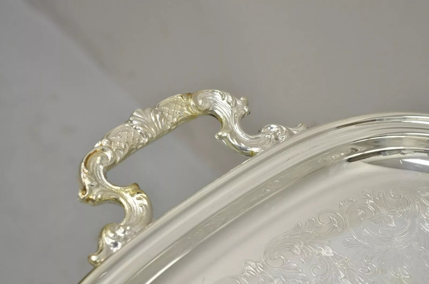 Vintage Eales 1779 Silver Plated 22" Footed Twin Handle Bar Tray Platter