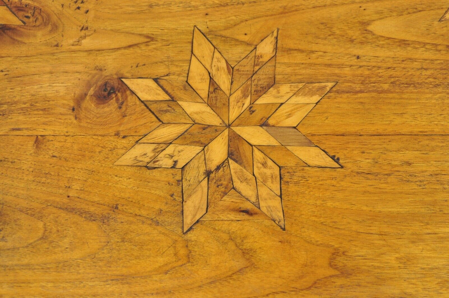 19th C American Primitive Arts & Crafts Marquetry Inlay Dresser Chest of Drawers