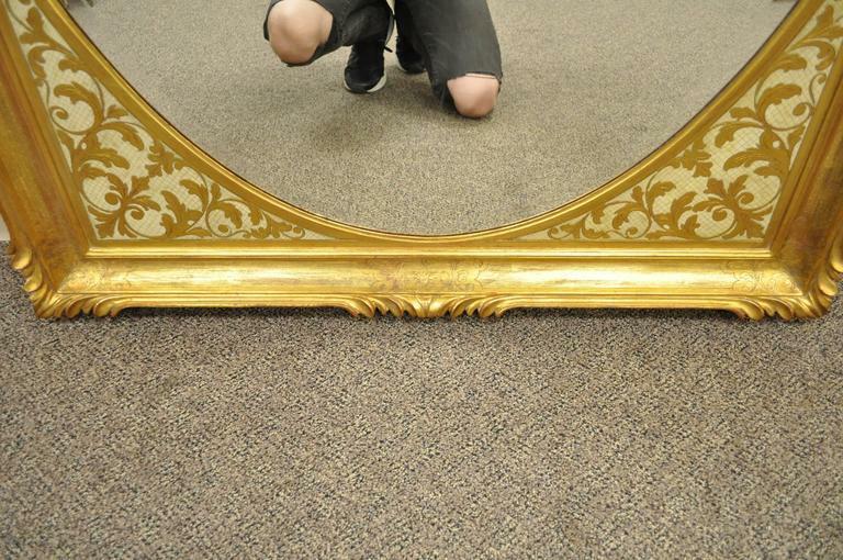 Vintage Italian Regency Gold Gilt Carved Wood Florentine Rectangular Wall Mirror